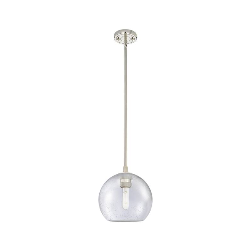 Innovations Lighting Downtown Urban - Crown Point - 1 Light 8" Athens Stem Hung Pendant - Polished Nickel/Seedy