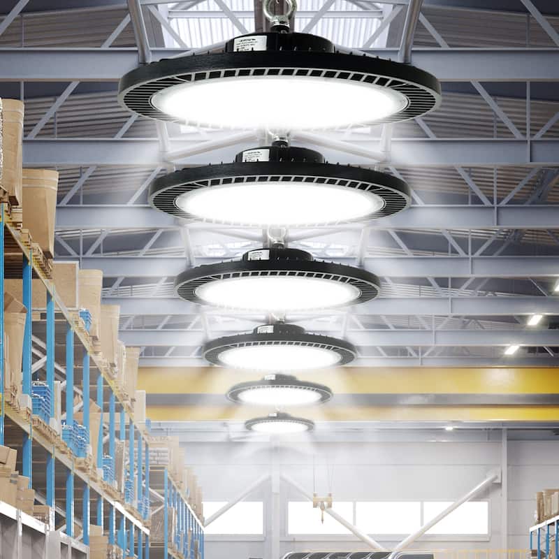 Ultra-Bright 300W UFO High Bay Light 11.6 Inch Dimmable Industrial Lighting For Warehouse, Workshop, Garage - 1Pack