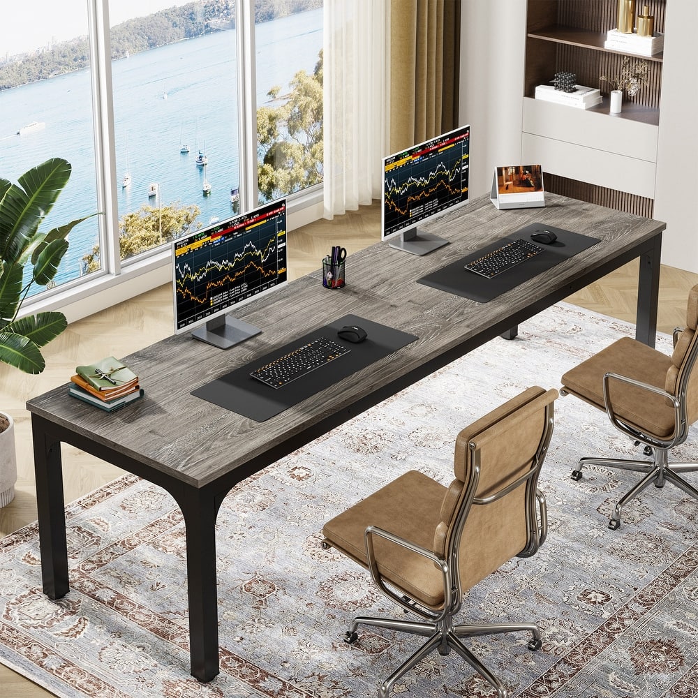78.7 inches Extra Long Computer Desk 2 Person, Wide Double Office Writing Workstation