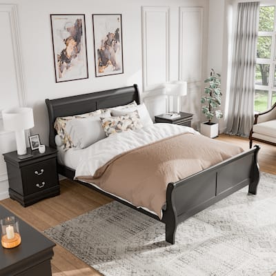 Furniture of America Mayday Modern Solid Wood 2-Piece Queen-size Sleigh Bedroom Set