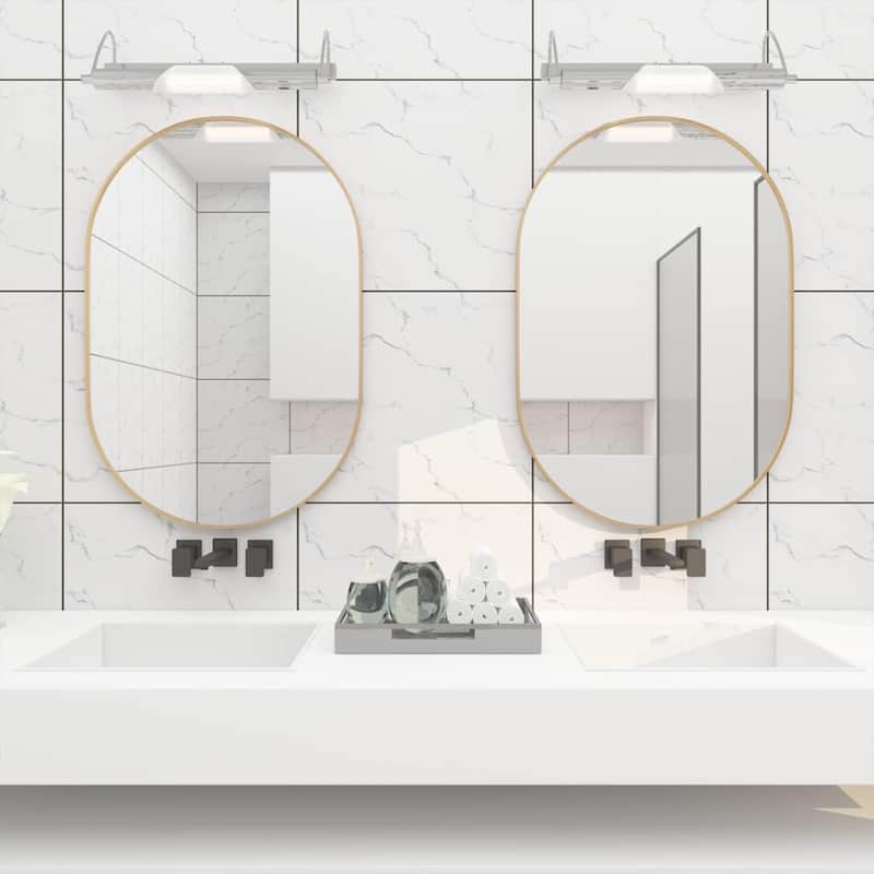 20 x 28 Inch Metal Oval Mirror, Bathrrom Mirror for Wall
