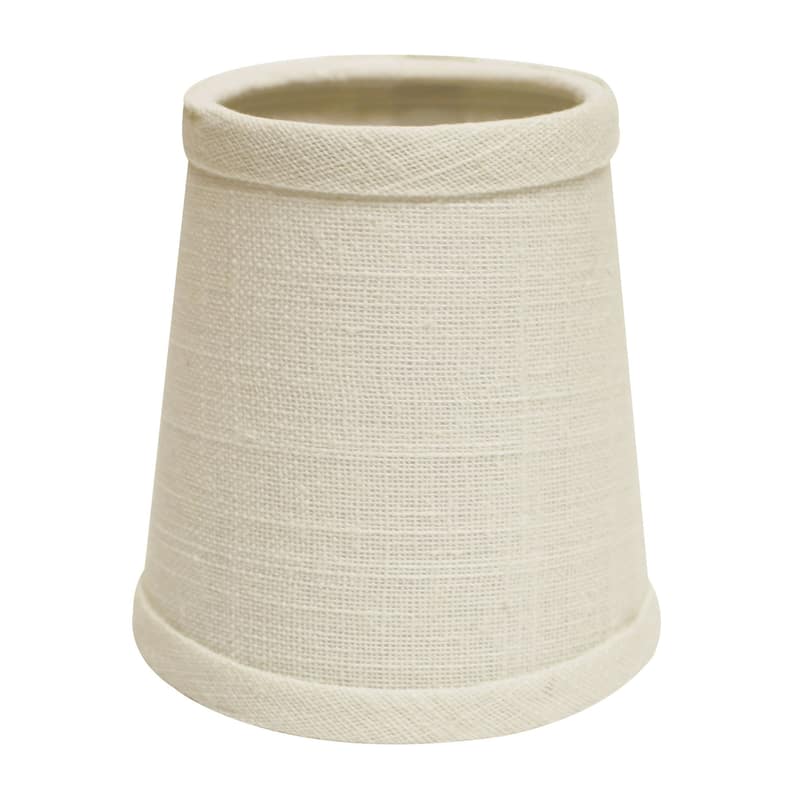 4" Off White Set of 6 Chandelier Linen Lampshades - 4"x4"x4"