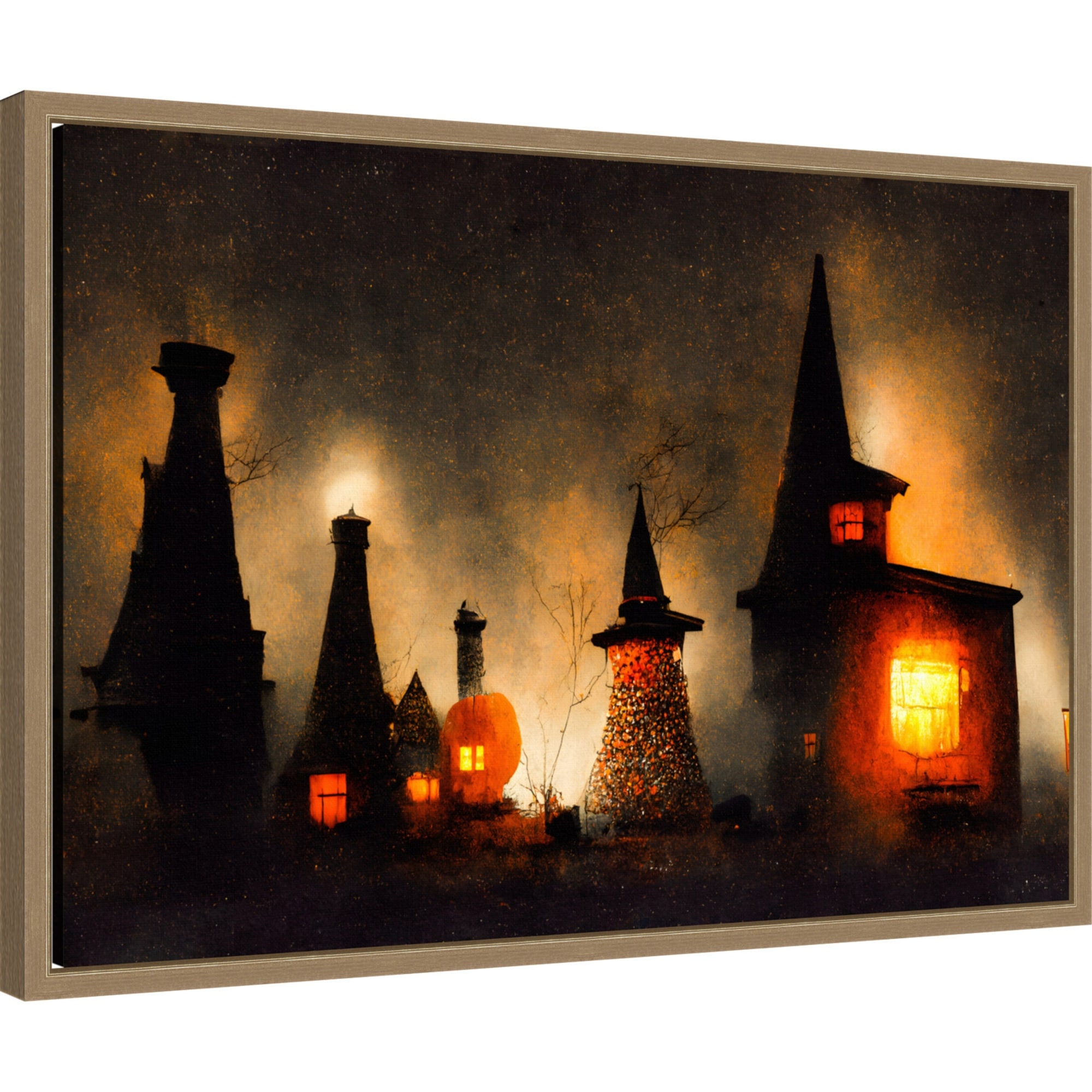Haunted Glowscape by Treechild Framed Canvas Wall Art Print