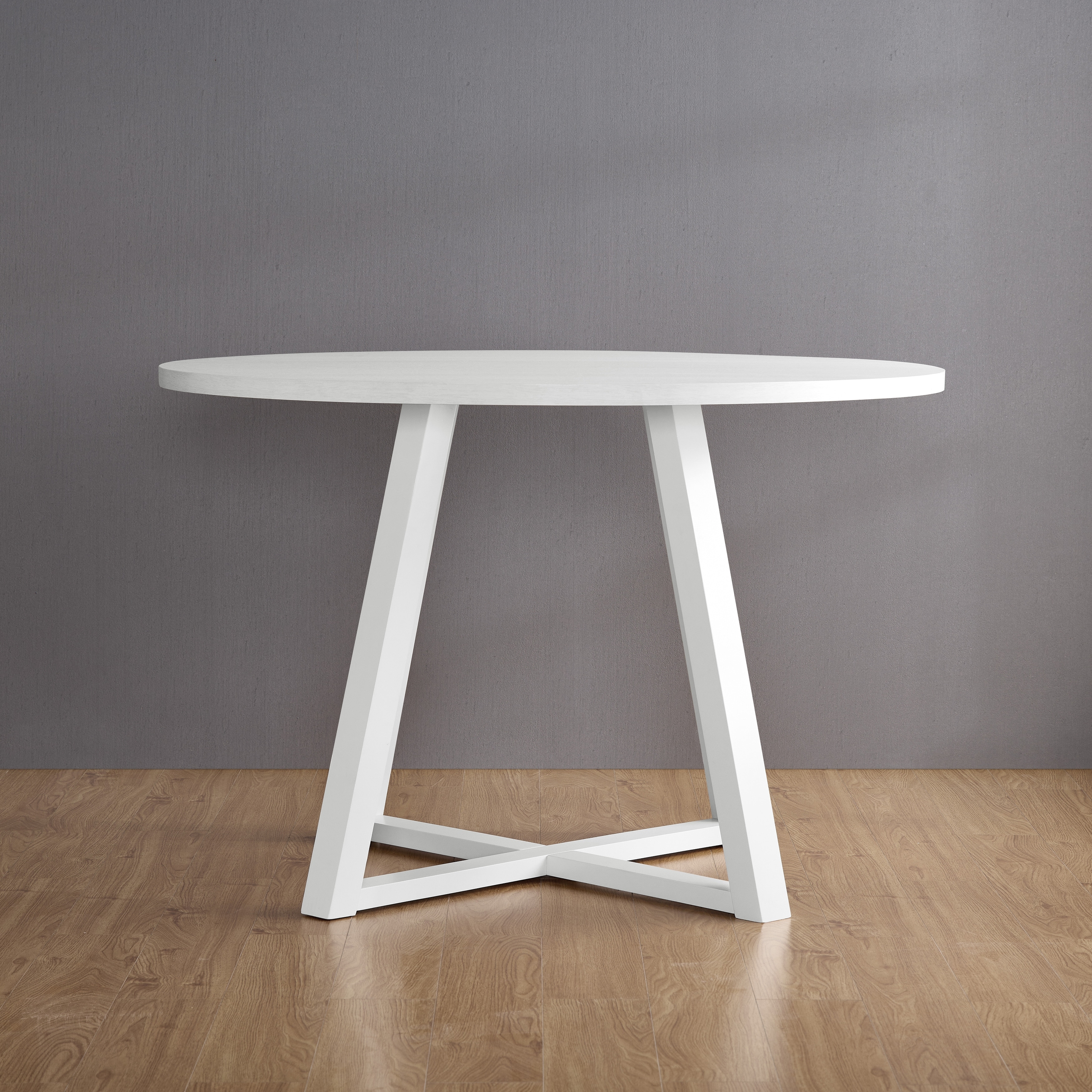 Roundhill Furniture Edo Round Dining Table, Trestle Base