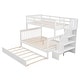preview thumbnail 6 of 16, Twin-Over-Full Bunk Bed with Twin Size Trundle&Stairway&Storage&Guard Rail for Bedroom&Dorm, Can Be Converted into 3 Beds