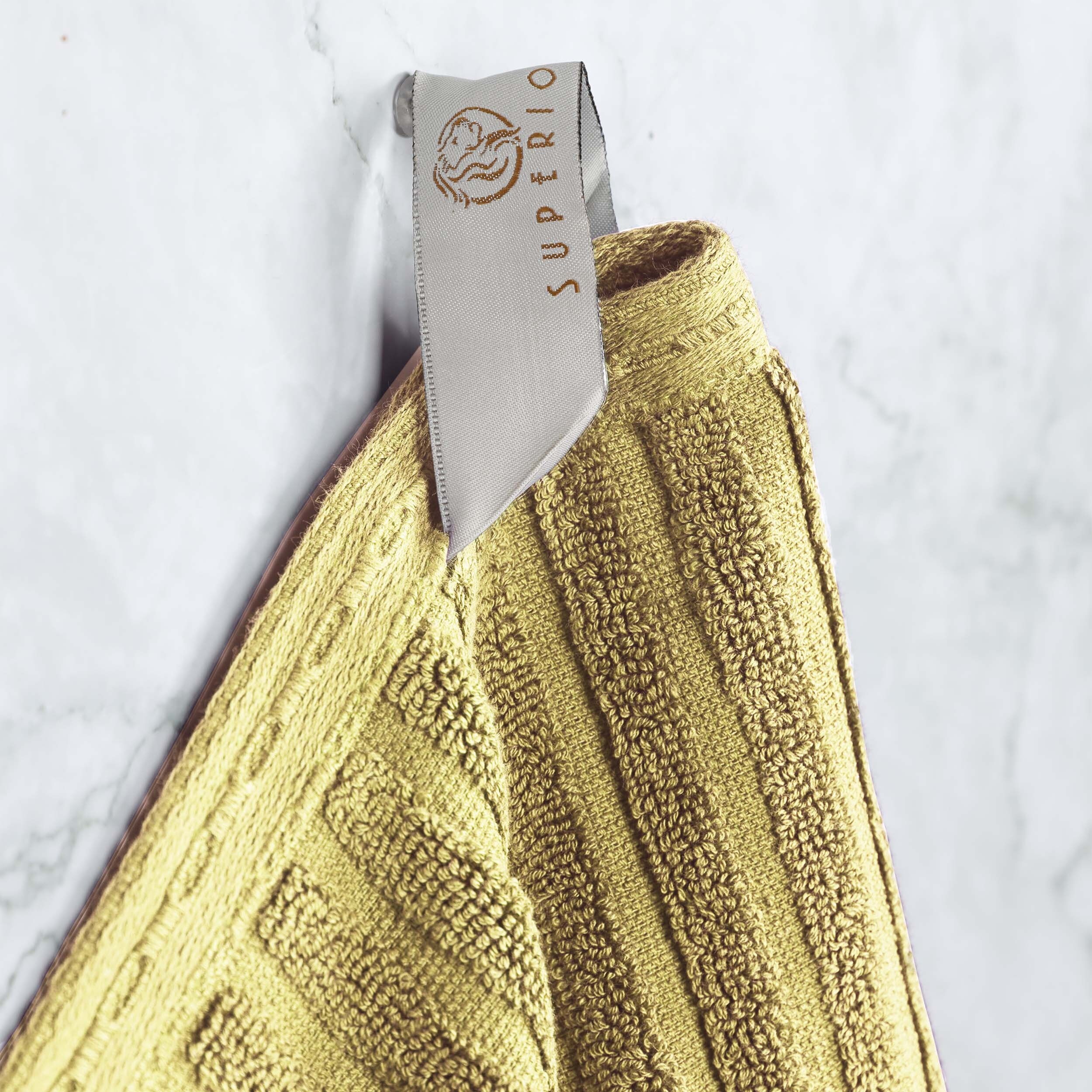 Premium 12-Piece Cotton Towel Set with Solid & Checkered Borders  -image