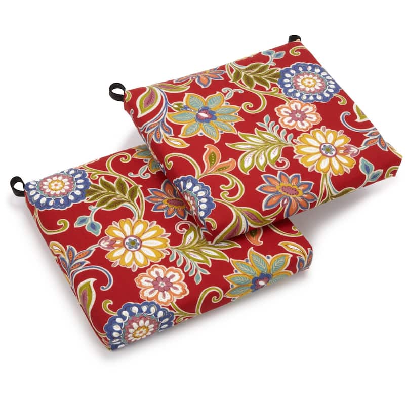 20-inch by 19-inch Indoor/Outdoor Chair Cushions (Set of 2) - 20 x 19 - Alenia Pompeii