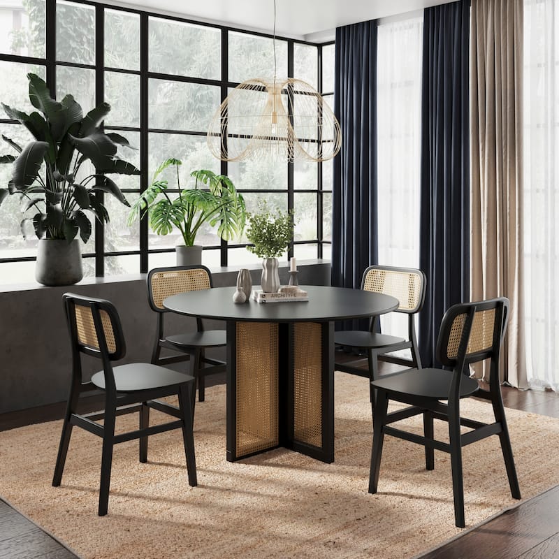 Havenwood Round Dining Table with Cane Base