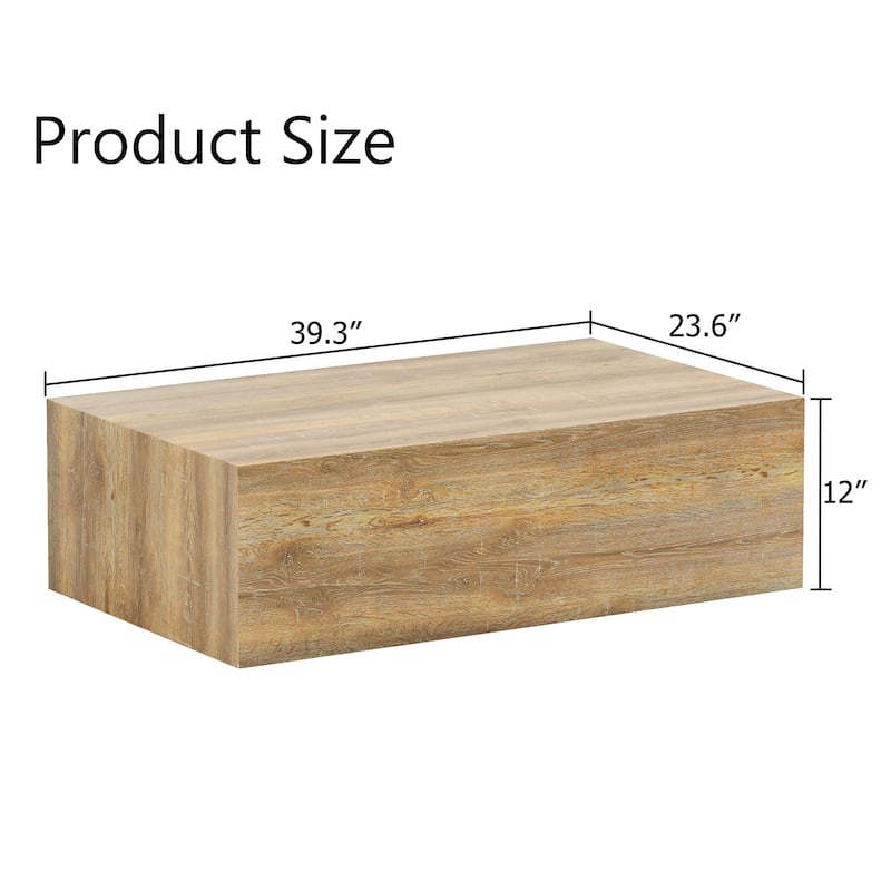 Elevate your living space With this MDF Coffee Table that showcases smooth, light Wood color texture patterns,39.3*23.6*12