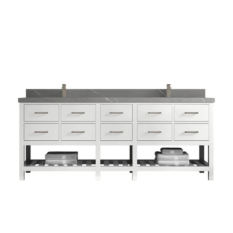 Willow Collections 84 in. W x 22 in. D Parker Double Sink Bathroom vanity with Regular Countertop