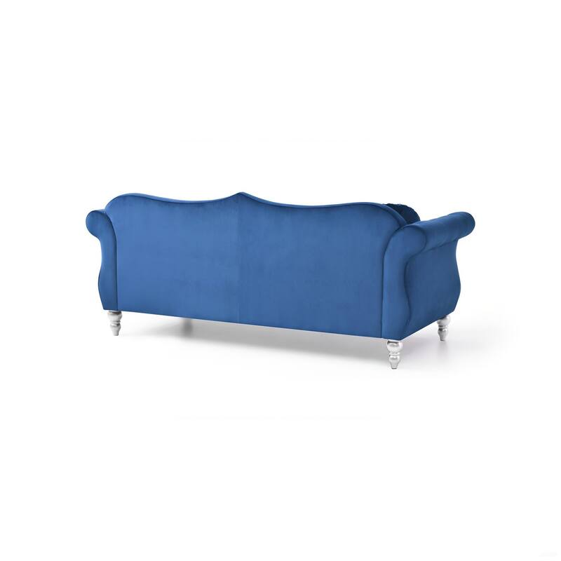 Navy Blue Velvet Sofa, 82x35x34 inches