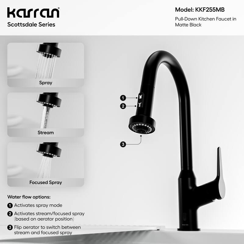 Karran Scottsdale Single-Handle Pull-Down Sprayer Touchless Kitchen Faucet