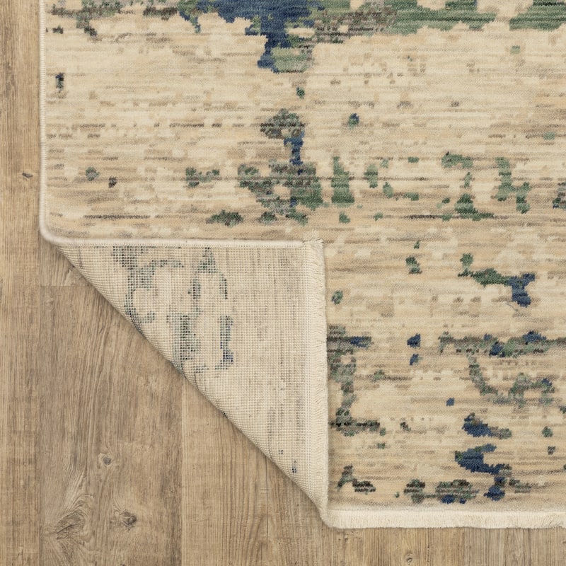 Style Haven Shiloh Abstract Shadows Beige/Green Wool Blend Area Rug
