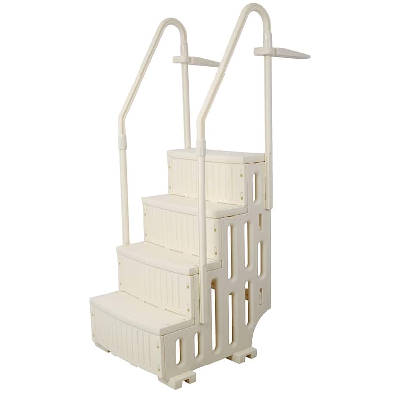 Heavy Duty Pool Ladder, 4-Step Safety with Handrails, 400lb Capacity