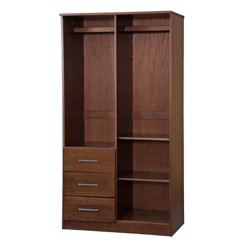 Palace Imports 100% Solid Wood Metro Wardrobe Armoire with Solid Wood or Mirrored Doors