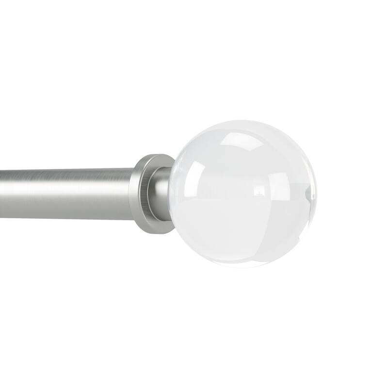 Leona 1" Single Curtain Rod - Silver