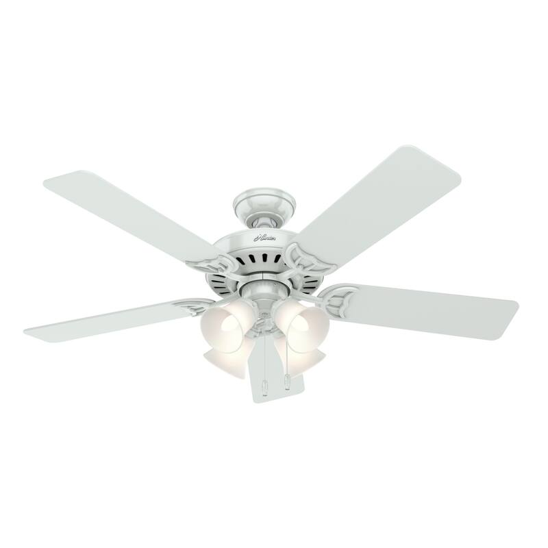 Hunter Fan Studio Series 52" Ceiling Fan with 4-Light LED Light Kit, Pull Chain - Timeless, Traditional