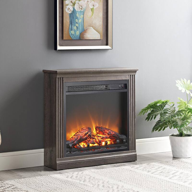 18" Electric Fireplace Insert with 1400W Heater, Overheating Protection, and Realistic Flame for TV Stands or Fireplace Cabinet