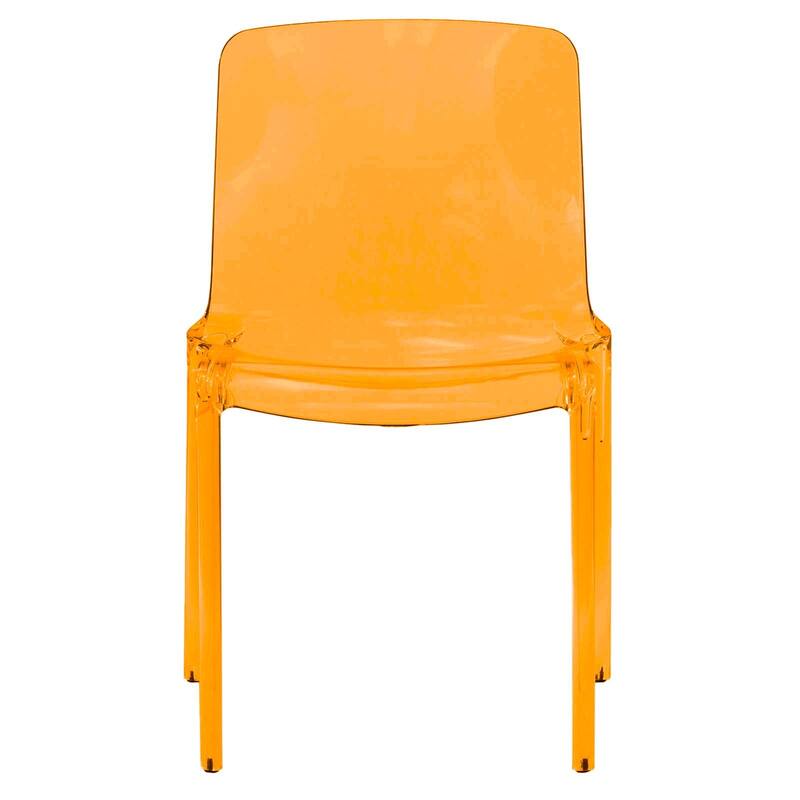 Stackable Acrylic Dining Chair Modern Full Back Transparent Accent Side Chair - Height 32.25", Width 20.5", Depth 21".