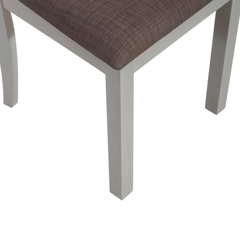 Brook Bay Textured White Carbon Gray Upholstered Ladder Back Side Chair (Set of 2)