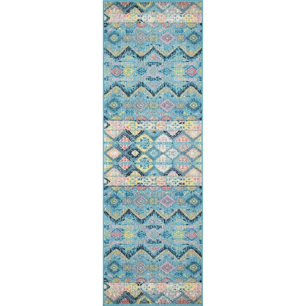 Noori Rug Sapphire Gearldine Distressed Boho Pattern Area Rug