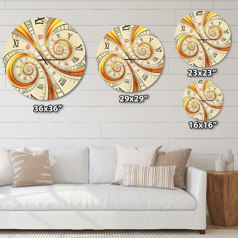 Designart 'Silver metal flower fractal' Oversized Contemporary Wall CLock