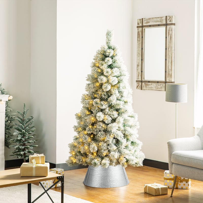 Glitzhome 22"/26"D Hammered Metal Christmas Tree Collars