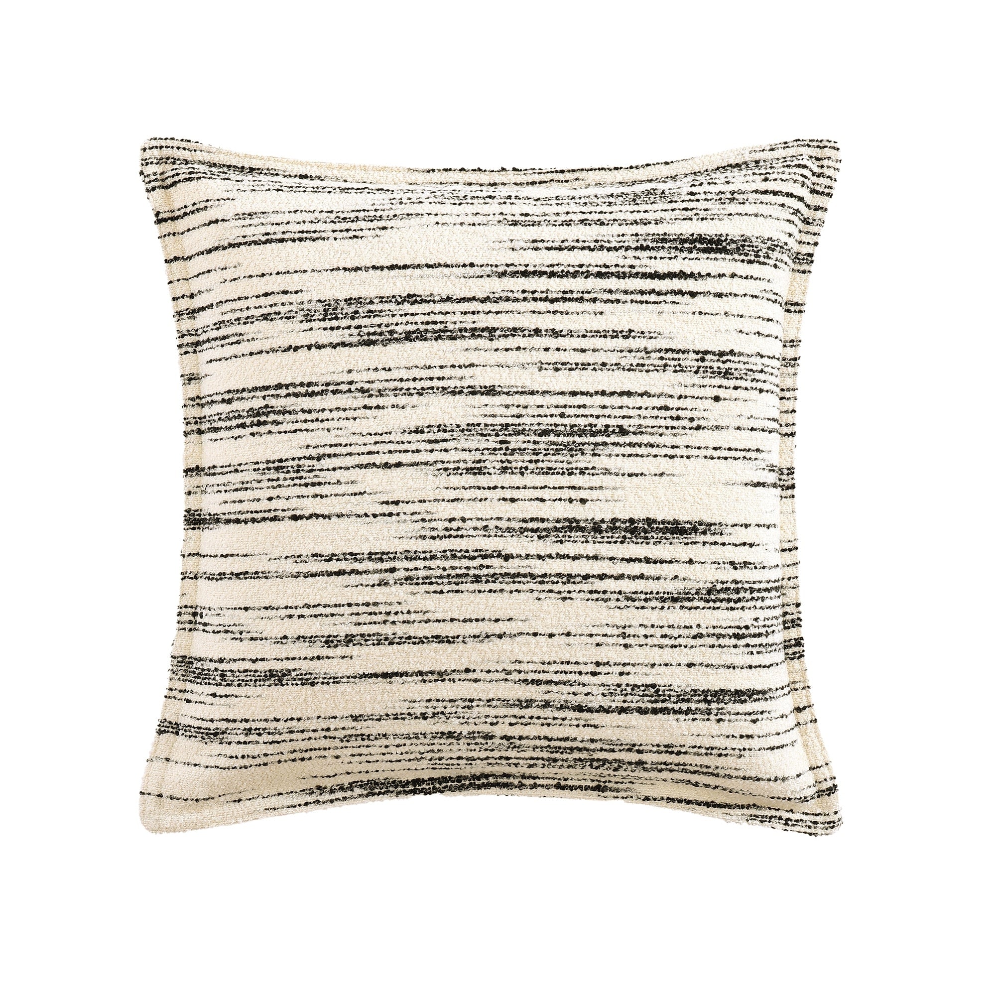 HiEnd Accents Cosmo Ivory/Black Bouclé Stripes Modern Contemporary 22x22 inch Decorative Throw Pillow