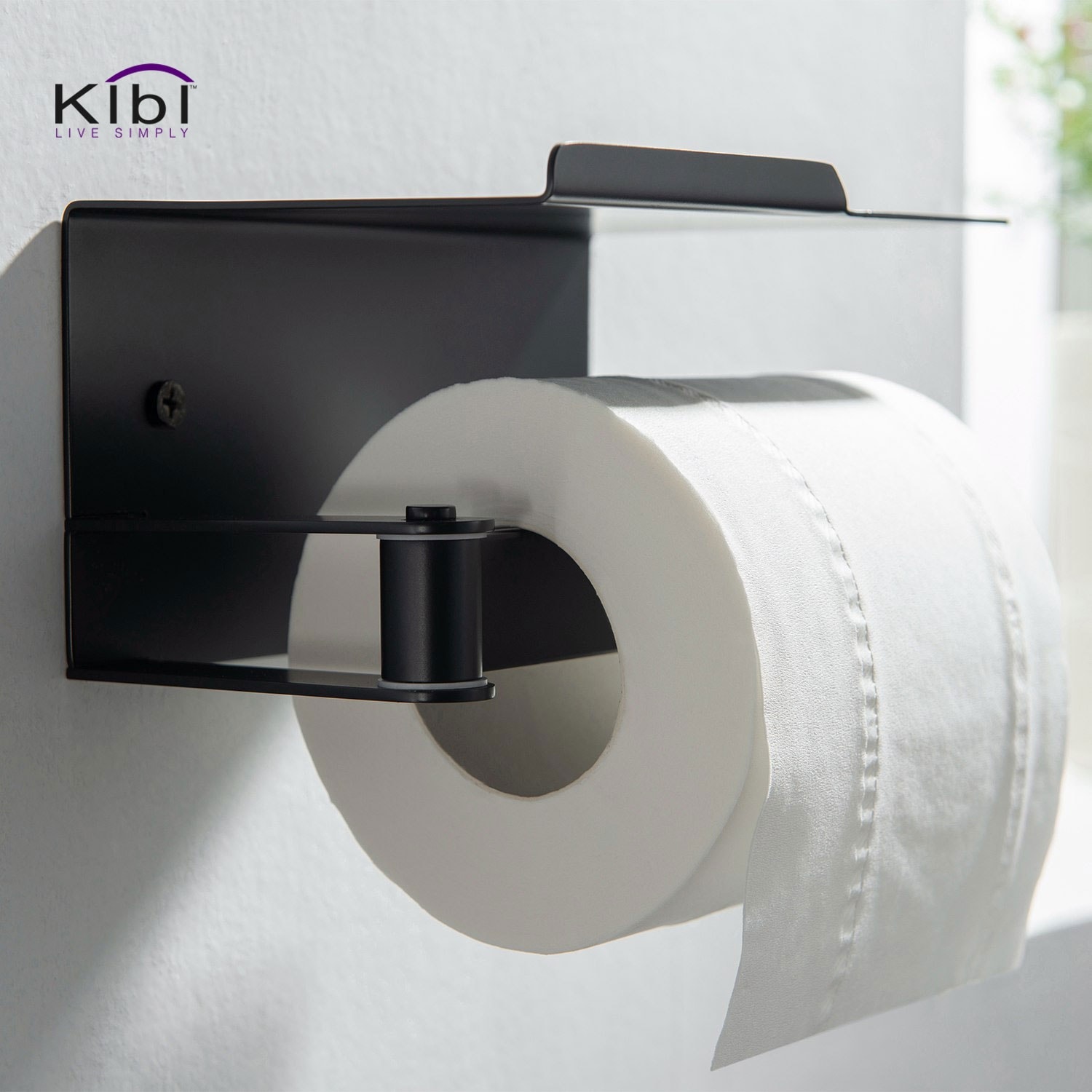Matte Black Bathroom Hardware Accessory Wall Mounted Tissue Holder With Shelf Overstock 31957675