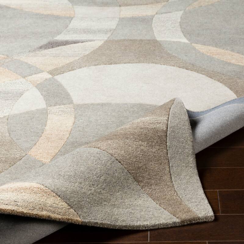 Mayflower Handmade Modern Circles Wool Area Rug