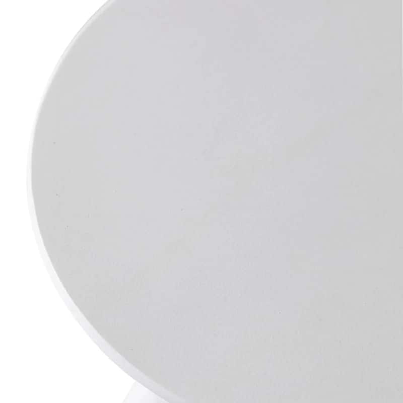 Elsie 18" Wide Circular Fiberstone Side Table with Powder-Coated Finish for Indoor/Outdoor Use