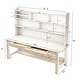 preview thumbnail 15 of 18, Kids Desk Wood Study Desk Writing Desk with Bookshelf
