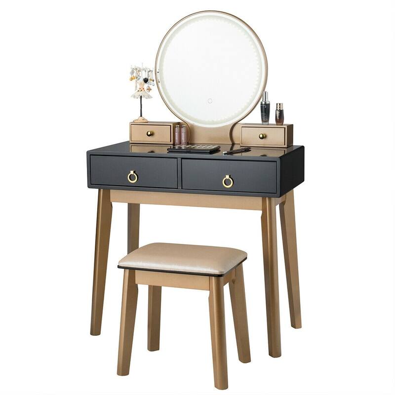 Set 3 Makeup Vanity Table Color Lighting Jewelry Divider Dressing Table - 52.5" x 31.5" x 16" (L x W x H)