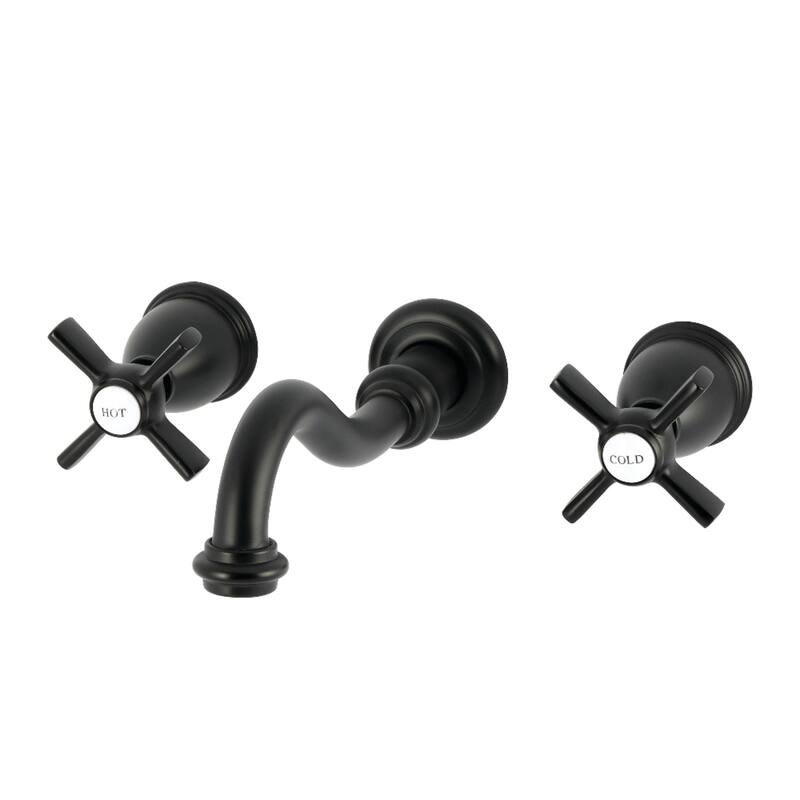 Kingston Brass Millennium Double-Handle Wall Mount Bathroom Faucet - Matte Black