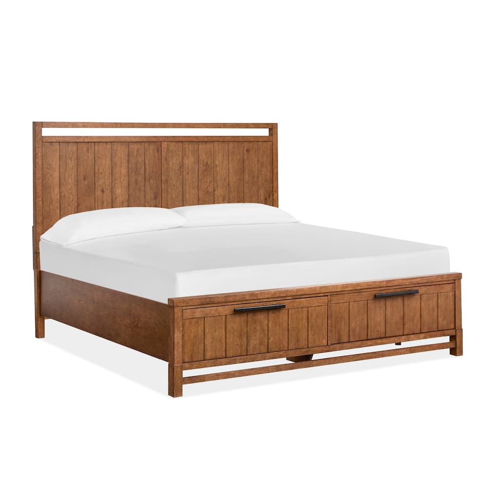Magnussen Home Conway Honey Wheat Panel Storage Bed