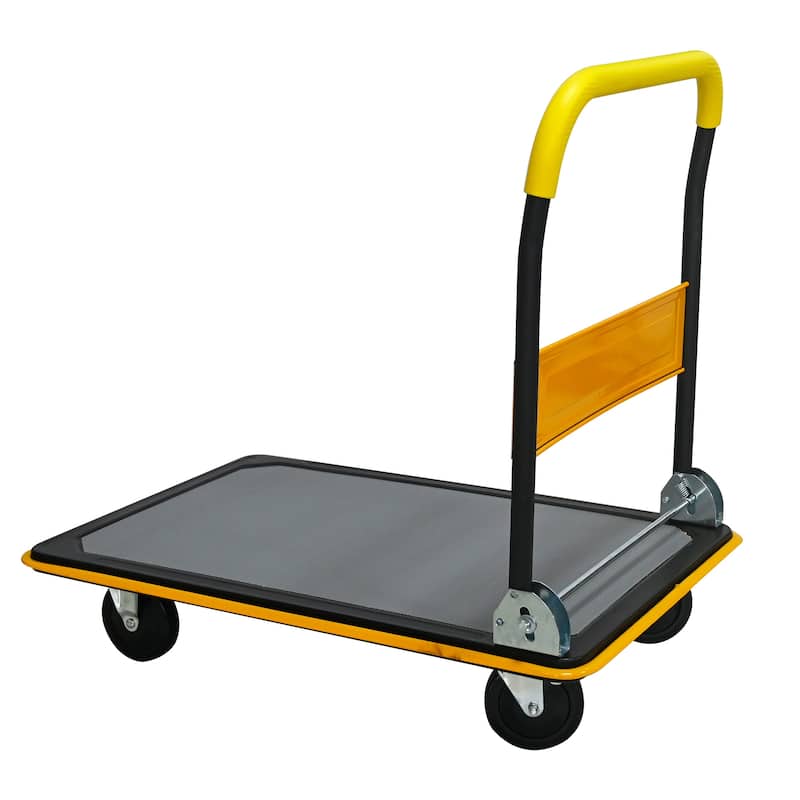 Heavy Duty Folding Flatbed Cart with 360°Swivel Wheels