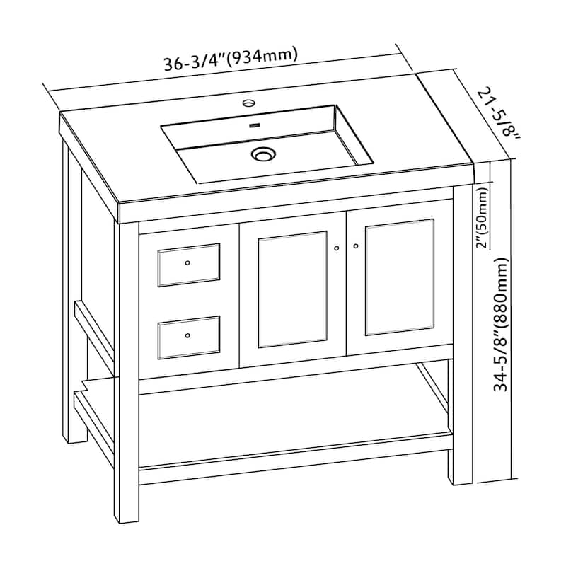 Davis 36" Single Bathroom Vanity Set