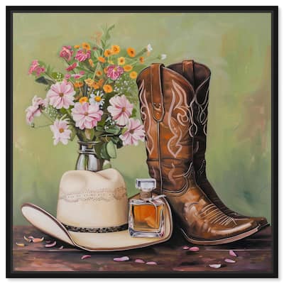 Spring Green Cowboy Necessities Canvas by Art Remedy