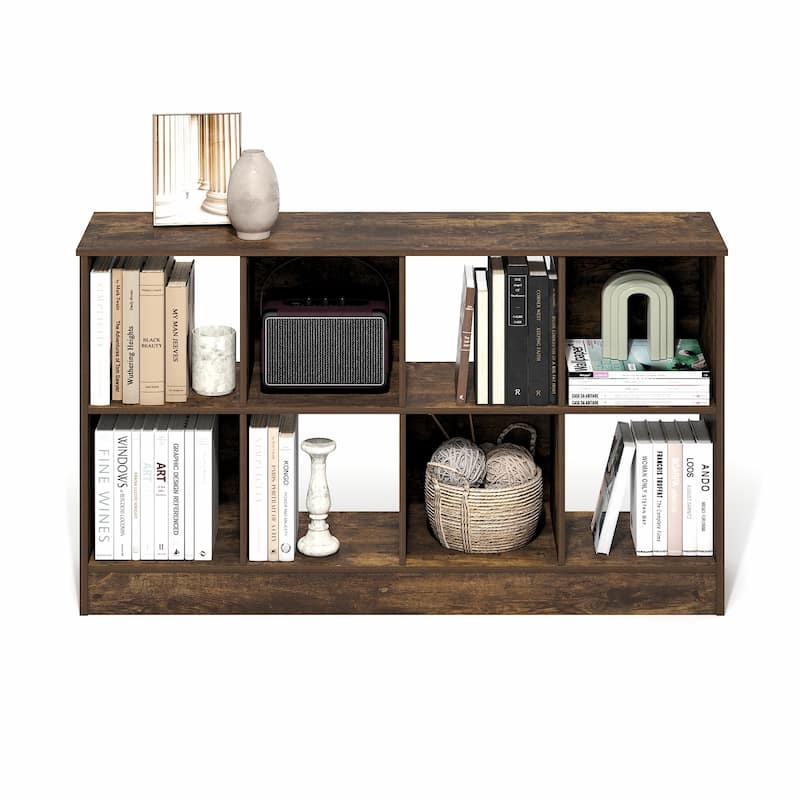 26.85 in. Tall Pine Wood 8-Shelf Bookcase