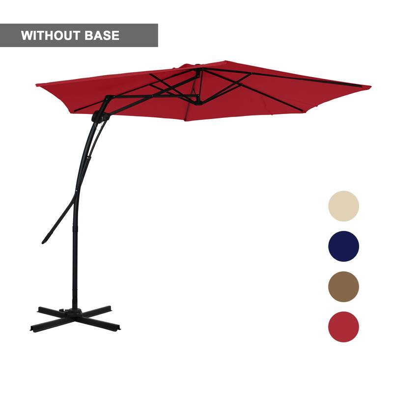 Clihome 10ft Outdoor Patio Cantilever Umbrella with Stand