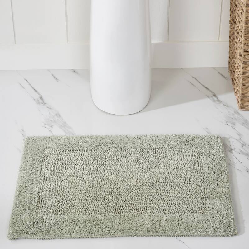 Better Trends Bath Rugs Set 100% Cotton Tufted Soft Water Absorbent Bathroom Rug for Shower, Sink Bath Mats Edge Collection - 5 PC Set 17"x24"|20"x20"|21"x34"|24"x40"|20"x60" - Sage