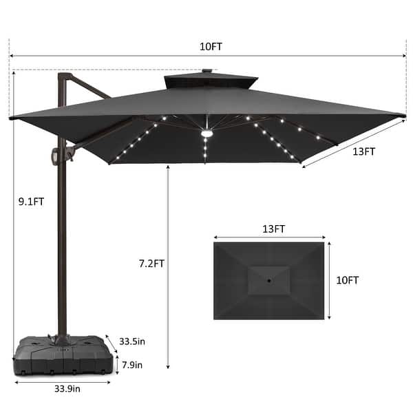 best 10 foot patio umbrella Adjustable Curved Cantilever Outdoor Umbrella 10x13 ft by Freeport Park
