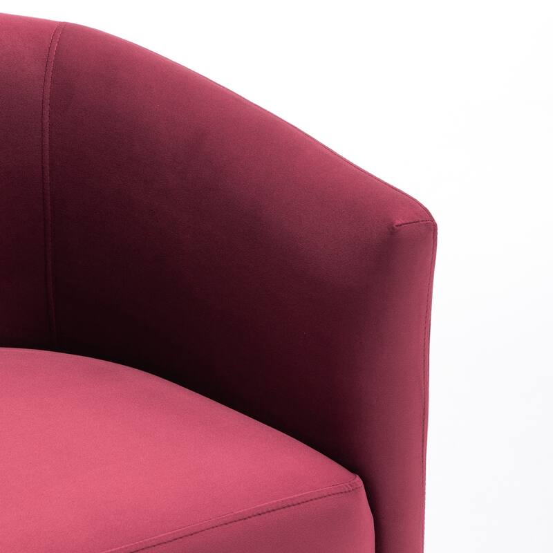 SEYNAR Modern Velvet Accent Chair, Upholstered Barrel Chair with Unique Solid Base for Living Room Soft Club Chair Set of 2
