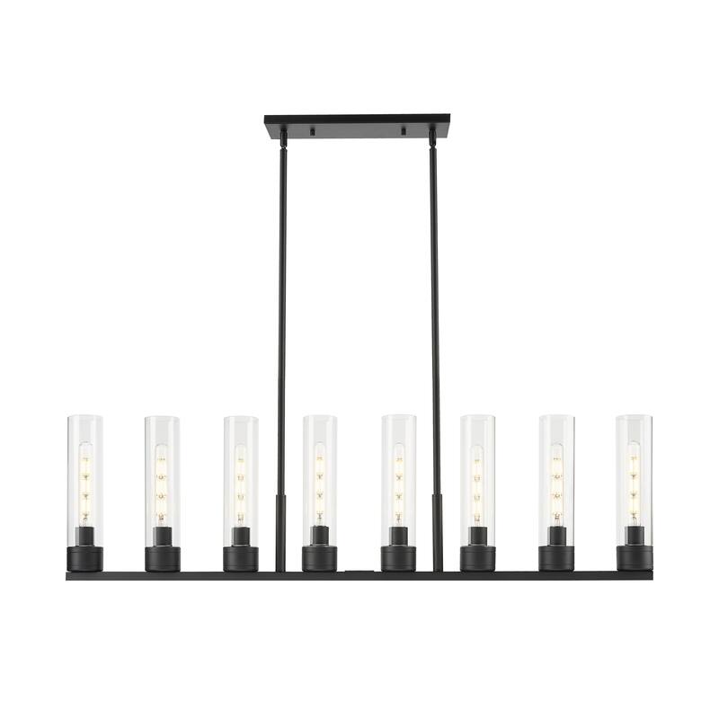 Innovations Lighting Downtown Urban - Boreas - 6 Light 48" Stem Hung Island Light with 11" Shades - Clear/Matte Black
