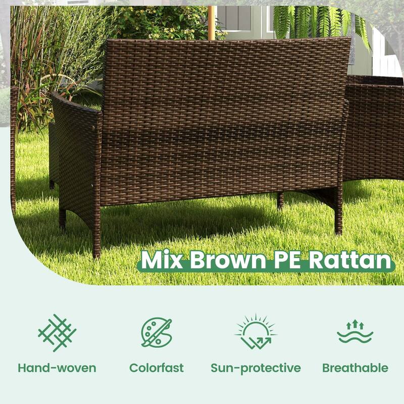 Costway 8 PCS Patio Furniture Set with Washable Cushions and Tempered - See Details