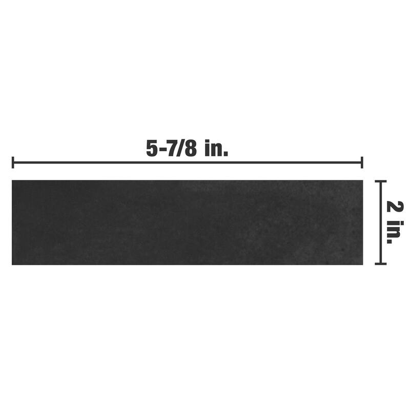 Merola Tile Coco Matte Black Hat 2" x 5-7/8" Porcelain Floor and Wall Tile