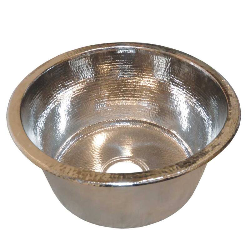 Native Trails Redondo 15-3/4" Single Basin Drop In Copper Bar Sink - Polished Nickel