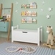 preview thumbnail 3 of 18, Kids Toy Box Chest,White Rubber Wood Toy Box for Boys Girls, Large Storage Cabinet with Flip-Top Lid/Safety Hinge