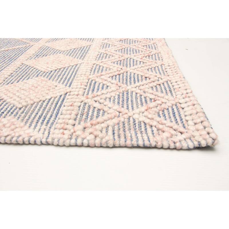 ECARPETGALLERY Braid weave Sienna Pink Wool Rug - 5'1 x 7'6