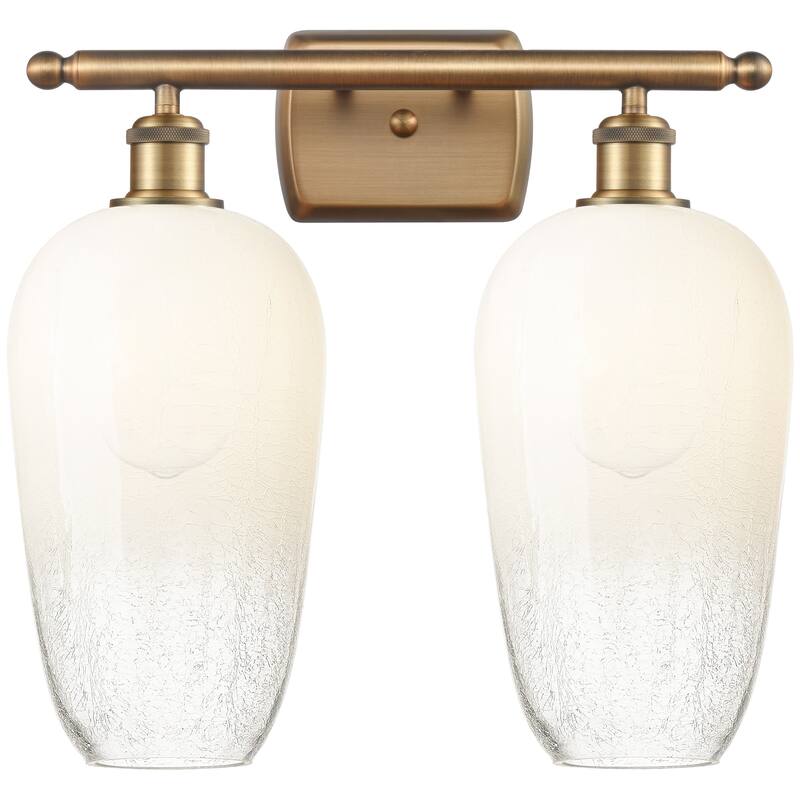 Innovations Lighting Endless Possibilities Ballston - Brookhaven Flute - 2 Light 17" Bath Vanity Light - Brushed Brass/Opal